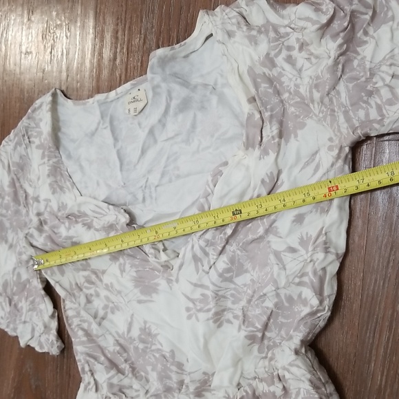 (S) O'Neill Tropical Palm Print Floral Shorts Romper Bohemian Beach Vibes - Picture 6 of 9